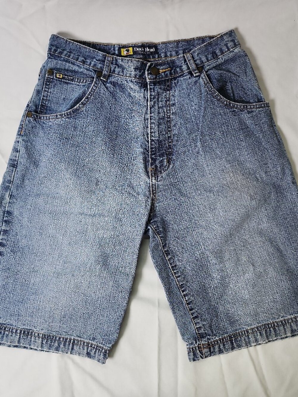 Vintage Duck Head Youth Denim Shorts Size 16 Light Wash Jorts Baggy Y2K Skater